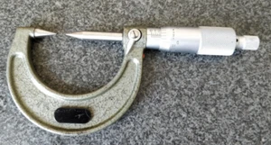 Mitutoyo 112-225, 0 - 1" X .001" Point Micrometer, Ratchet, 30 Deg. Steel Points - Picture 1 of 10