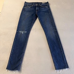 Rag & Bone Women's Dre Low-Rise Distressed  Raw Hem Jeans Denim Size 27 - Picture 1 of 14