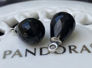 Authentische Pandora schwarze Murano faszinierende Schönheit Ohrhänger #290676CBK - Bild 1 von 8