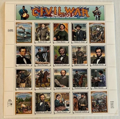 SCOTT 2975  32 CENT   CIVIL WAR  MNH     FULL  SHEET OF 20 BUY  10 Get One Free Cover