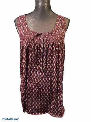 Blusa de poliéster estampada borgoña talla XL Faded Glory para mujer Foto 1 de 4