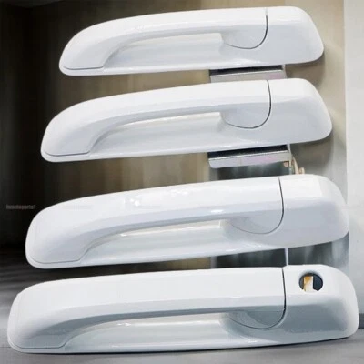 Manijas de puerta delanteras + traseras blancas de 4 piezas para Dodge Ram 1500 2500 3500 2012-2018 Foto 1 de 4