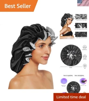 Lujoso gorro de seda reversible para la máxima protección del cabello - tamaño extra grande Foto 1 de 4