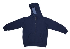 Premium Wear Sportswear Solid Navy Blue Full Zip Hoodie Sweatshirt Boys S (7/8) - Picture 1 of 7