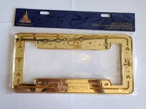 New Disney World Parks 50th Anniversary Gold Metal License Plate Cover  - Picture 1 of 8