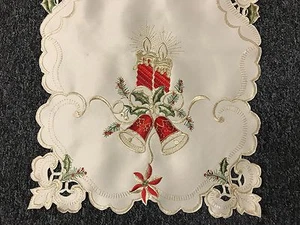 Fiesta de Navidad Fiesta de Pascua Vela Bordada Encaje Mantel Corredor Beige - Imagen 1 de 7