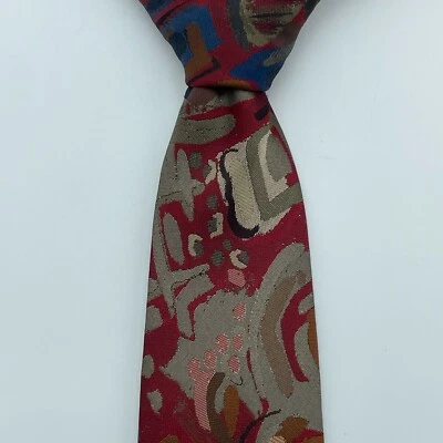 Corbata para Hombres Israel Brook Roja Abstracta Arte Impresión Poliéster Gran Bretaña Clásica 3.5x59 Foto 1 de 4