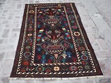 3'8 x 6'5 Handmade afghan tribal baluchi wool area rug, 4x6 persian rug