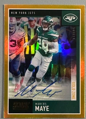 MARCUS MAYE 2020 Panini Score Rookie Autograph Gold Zone Parallel RC 29/50 - Image 1 of 3