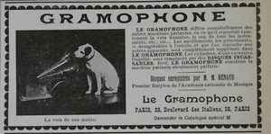 PUBLICITÉ DE PRESSE 1902 LE GRAMOPHONE LA VOIX DE SON MAITRE - ADVERTISING - Picture 1 of 1