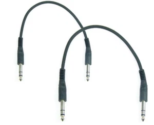 2 x Patch Cable 30cm Symmetrical Stereo TRS Jack Cable 6.3mm Pin Plug - Picture 1 of 4
