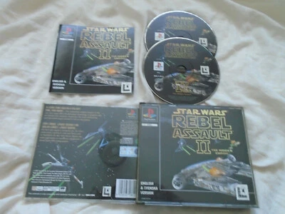 Star Wars Rebel Assault 2 II PS1 (COMPLETE) RARE BIG BOX PlayStation black label - Image 1 of 2