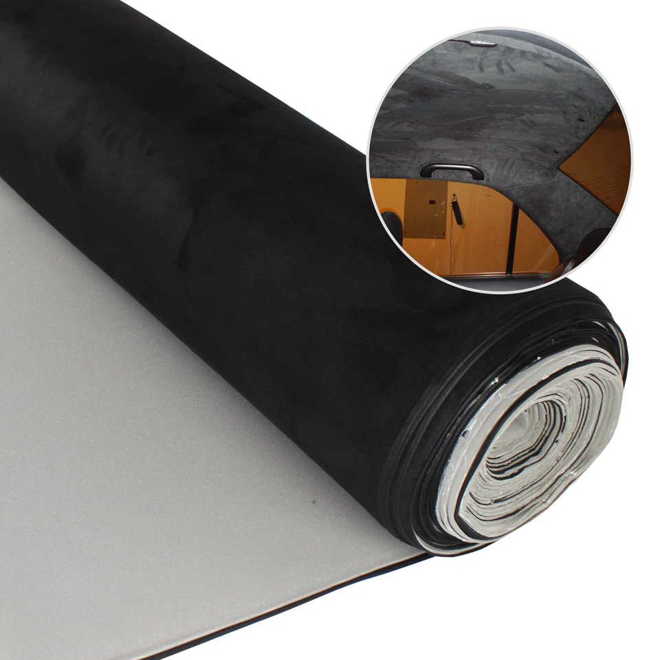 Black Suede Headliner Fabric Sagging Replace Ceiling Fix Upholstery 5ft X 3ft