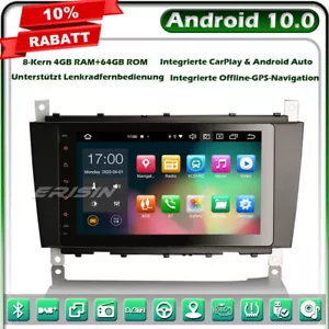 64GB Android 12 DAB+ Autoradio GPS Navi Mercedes Benz C/CLC/CLK Klasse W203 W209 - Bild 1 von 12