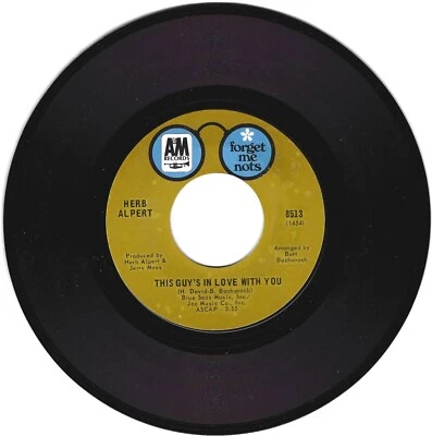 Herb Alpert - This Guy's In Love With You b/w Cabaret - Plays EX sound - reissue - Image 1 of 2