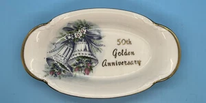 50th Anniversary Golden Years Gilded Trinket Dish handcrafted in Japan AC-493 - Picture 1 of 10
