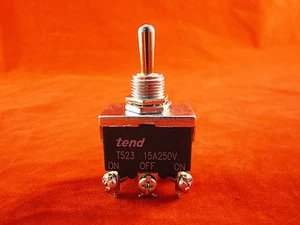 T5-23B TOGGLE SWITCH ON-OFF-ON 15A 250VAC (SCREW TERMINAL) - Picture 1 of 2
