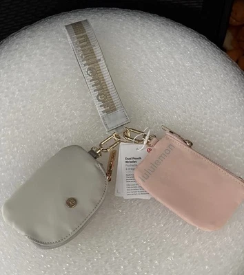 Muñequera Lululemon Doble Bolsa Marca DORADA/Plata NUEVA CON ETIQUETAS Foto 1 de 4