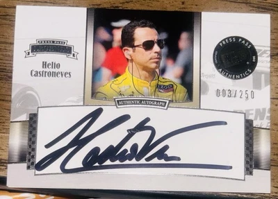 2012 Press Pass Helio Castroneves autograph card 003/250! Numbered To Car Number - Image 1 of 2