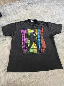 Vintage Elvis Presley Shirt Men XLarge Black Tee Single Stitch Band USA 90s - Picture 1 of 16