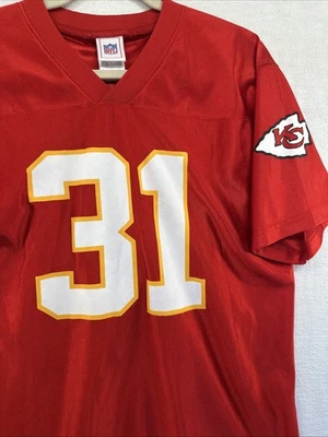 Camiseta Oficial NFL #31 Holmes Juvenil XL 18/20 Kansas City Chiefs Merch Rojo Cuello en V Foto 1 de 4