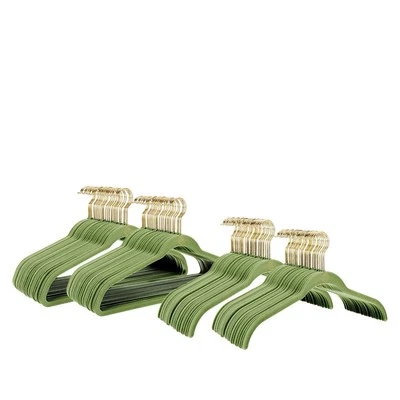 JOY MANGANO The JOY Hangers 50-piece Brass Mega Set with Antimicrobial Technology - Olive