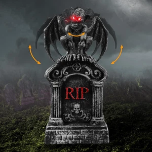 Decorazioni lapidi da esterno animatroniche Halloween 17", LED cimitero cimitero - Foto 1 di 7