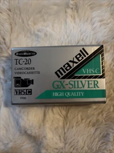 Brand New Maxell VHSC TC-20 GX-Silver Camcorder Videocassette VHSC - Picture 1 of 2