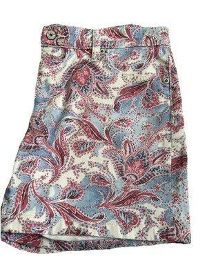 LRL 女式 6 码褪色/柔和蓝色和红色佩斯利短裤 — 第 1/4 张图片