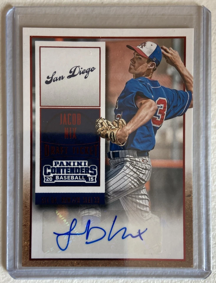 2015 Panini Contenders Draft Ticket Autographs Red Foil #18 Jacob Nix - Image 1 of 2