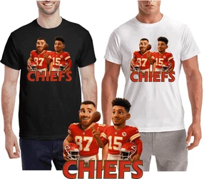 New With Tags/ KC Chiefs Cartoon Tee/ Fun Quality Wicking T-Shirt - Picture 1 of 10