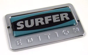 Surfer Edition Car Chrome Emblem with dome decal Auto Bike 3D surfing Badge - Foto 1 di 2