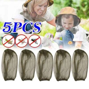 5pcs Anti-Mosquito Bug Bee Insect Head Net Hat Cap Sun Protection Fishing Hiking - Picture 1 of 12