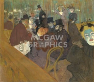 At the Moulin Rouge, 1892-95 by Henri de Toulouse Lautrec Art Print 22x19.5 - Picture 1 of 1