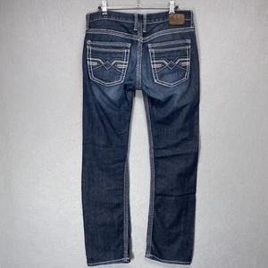 Pantalones de mezclilla BKE para hombre 32R Aiden rectos lavado oscuro punto grueso occidental - Imagen 1 de 14
