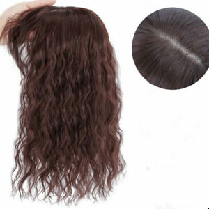 Women Sexy Curly Bangs Parts Topper Toupee Hairpiece Yaki Wavy Top Wigs for Men