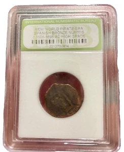 Authentic 1608-1698 Spanish Coin 8 Maravedis King Phillip New World Pirate Era - Picture 1 of 3