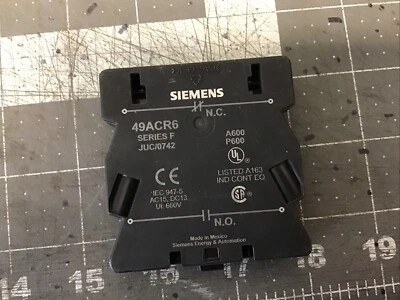 Siemens 49ACR6 Auxiliary Contact Block Ser. F (LZ01G) - Image 1 of 2