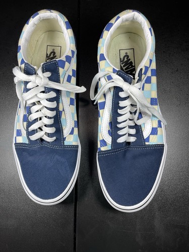 Sneakers stringate blu a scacchiera Vans Off The Wall taglia 11