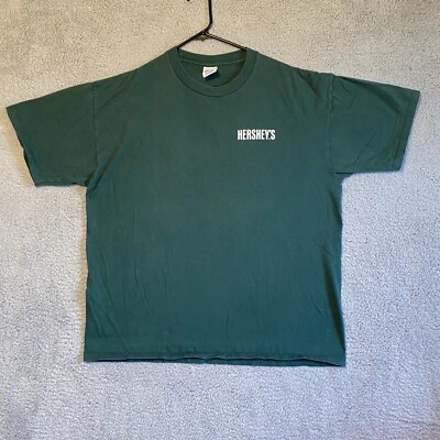 Vintage Jerzees Mens XL Hersheys Chocolate Green Promo T-Shirt - Image 1 of 4