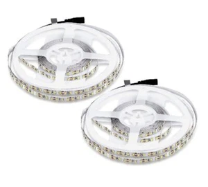 Striscia LED Bobina 2 x 5 MT Adesiva Luce Fredda 600 LED Smd 5050 IP65 2 Pezzi  - Foto 1 di 4