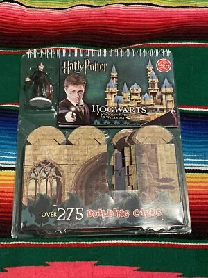 NEW SEALED KLUTZ HARRY POTTER HOGWARTS BUILDING CARDS SET W/POTTER FIGURE  - Image 1 of 4