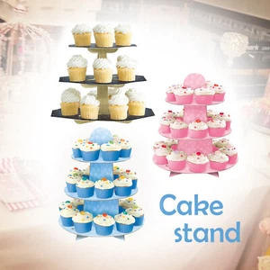 1/2/3 Tier Round Cupcake Stand Decoration Wedding Birthday Baby Shower Party - Picture 1 of 31