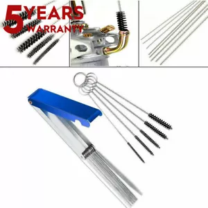 Kit de limpieza de carburador herramientas de limpieza de chorro de suciedad de carbohidratos 13 agujas 5 cables herramienta de cepillo - Imagen 1 de 16