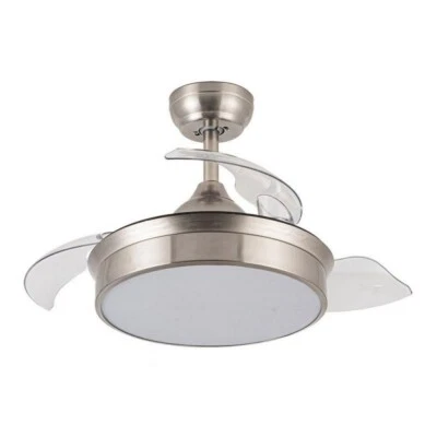 Lampadario Ventilatore da soffitto Messe Niquel 72W illuminazione Led regolabile - Immagine 1 di 3