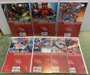 7 Amazing Spiderman 532, 533, 534, 535, 536, 537, 538 Civil War Marvel Comics NM - Picture 1 of 7