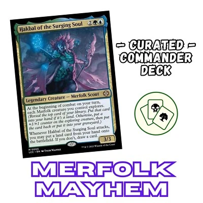 Hakbal Of The Surging Soul | Custom Commander Deck |  Merfolk Tribal Deck | MTG - Image 1 of 4