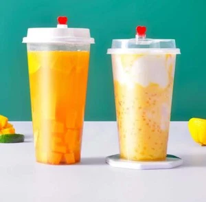 Clear Frosted Reusable Cold Cups with Lids and Stoppers - Blanks Hot Plastic - Picture 1 of 1