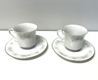 Set of (2) China Garden - PRESTIGE - Guo Guang - Coffee Tea Cups and Saucers