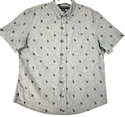 Camisa Polo U S Assn Abotonada XL Azul Todo Poni Bordado Manga Corta Foto 1 de 4